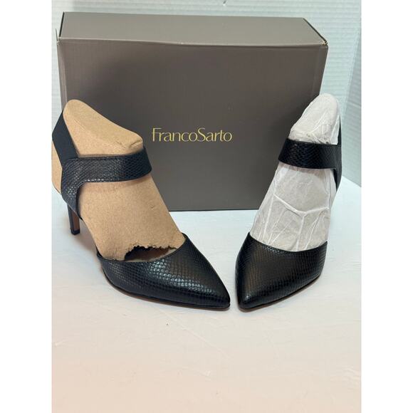 Franco Sarto Women's Lima Pointed Toe Dress Pump Black snake, print 9M new - Picture 1 of 6